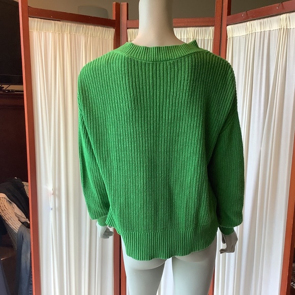 Loft Outlet Womens Kelly Green Knit Sweater Size Medium - Picture 4 of 6